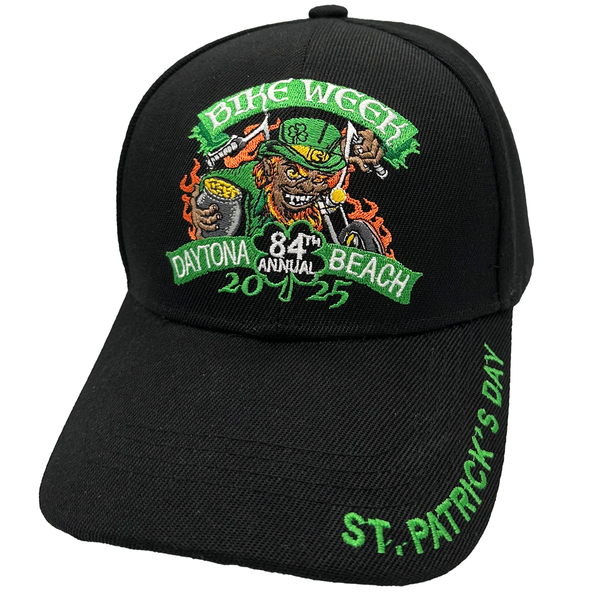 2025 Bike Week Daytona Beach Fiery Leprechaun Hat – Print Art