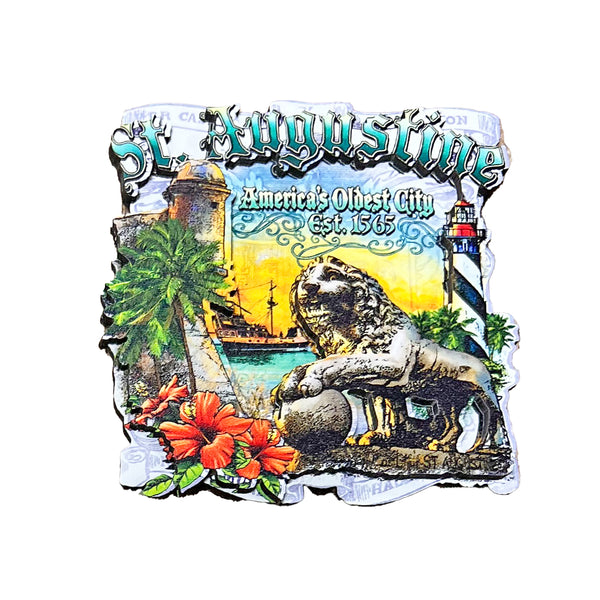 Collage St. Augustine, FL Wooden 3D Print Art Wholesale