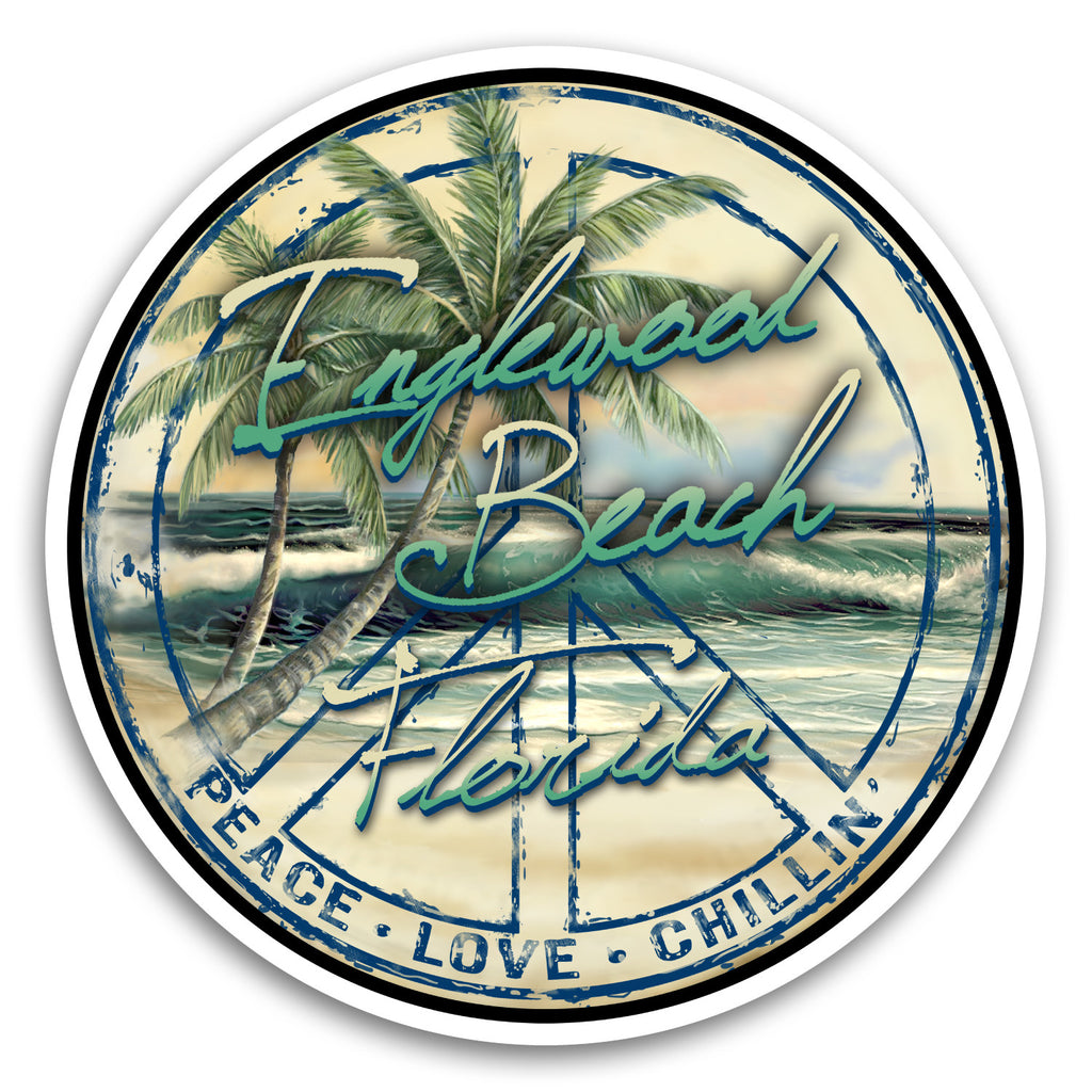 Englewood Beach, FL Peace 4" Sticker
