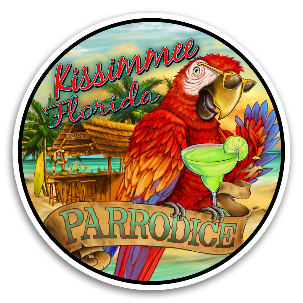 Kissimmee, FL Parrodice 4" Sticker