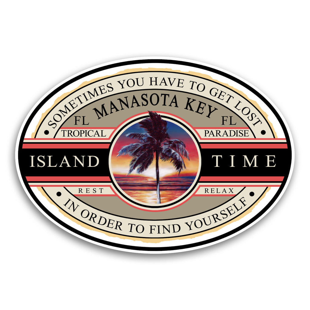 Manasota Key, FL Island Time 5.5" Sticker