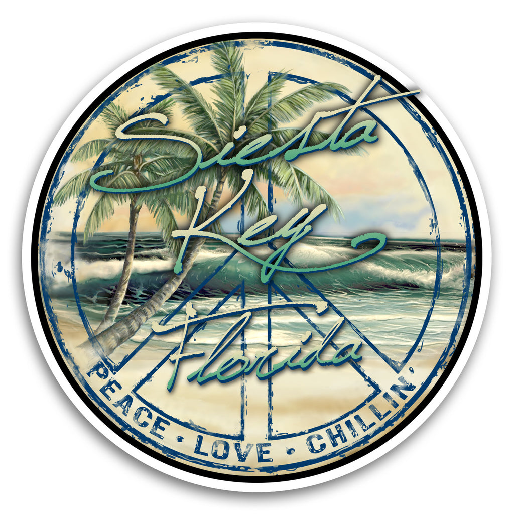 Siesta Key, FL Peace 4" Sticker