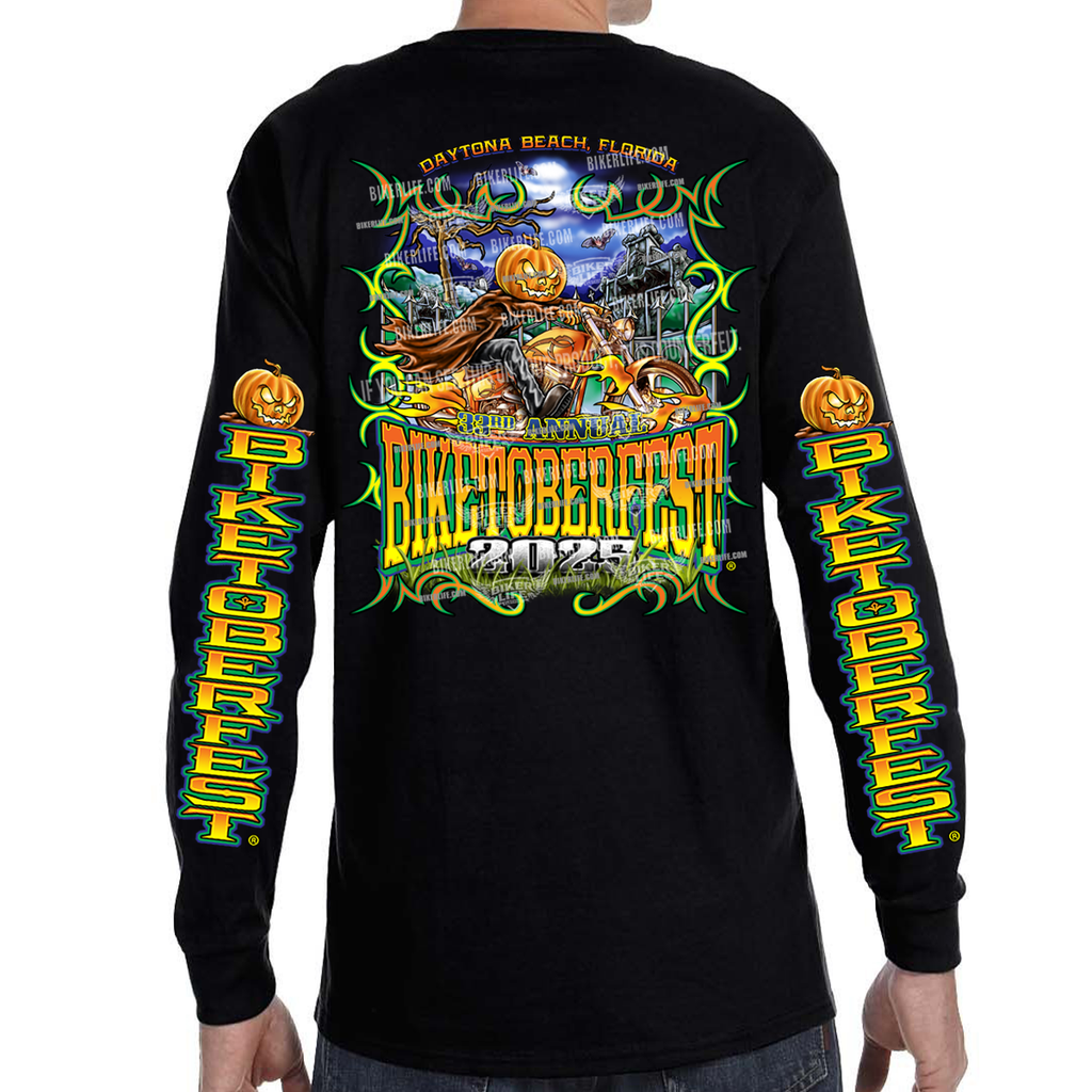 Long Sleeve 2025 Biketoberfest Daytona Beach Pumpkin Head