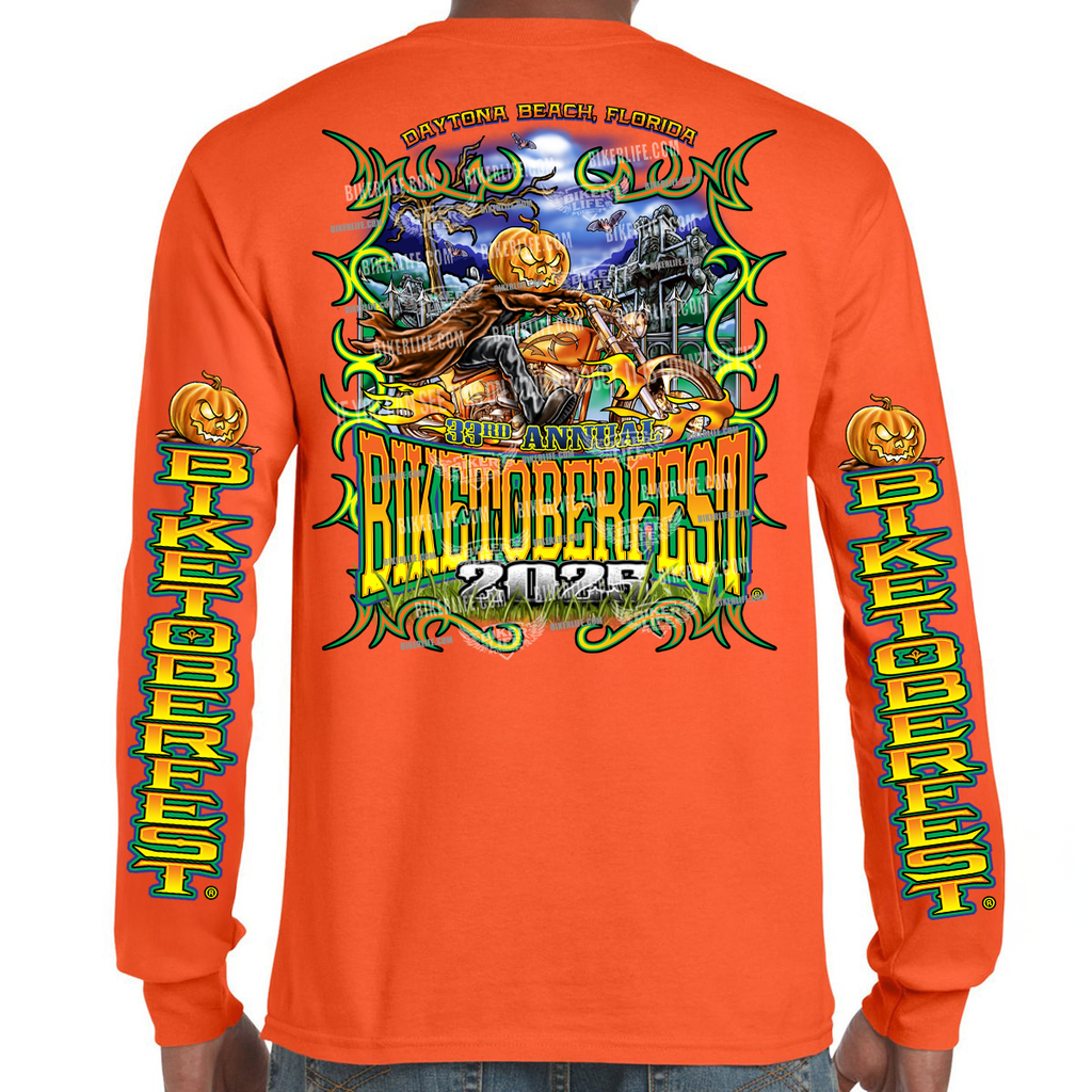 Long Sleeve 2025 Biketoberfest Daytona Beach Pumpkin Head