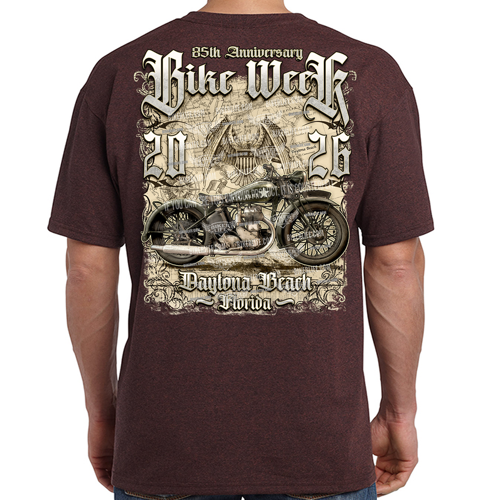 T-Shirt 2026 Bike Week Daytona Beach Vintage Army Bike