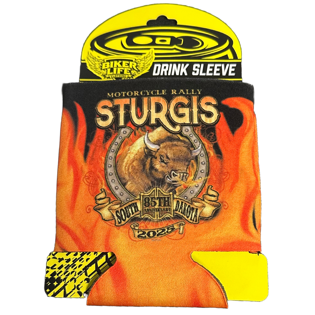 2025 Sturgis Motorcycle Rally Bison Can Koozie