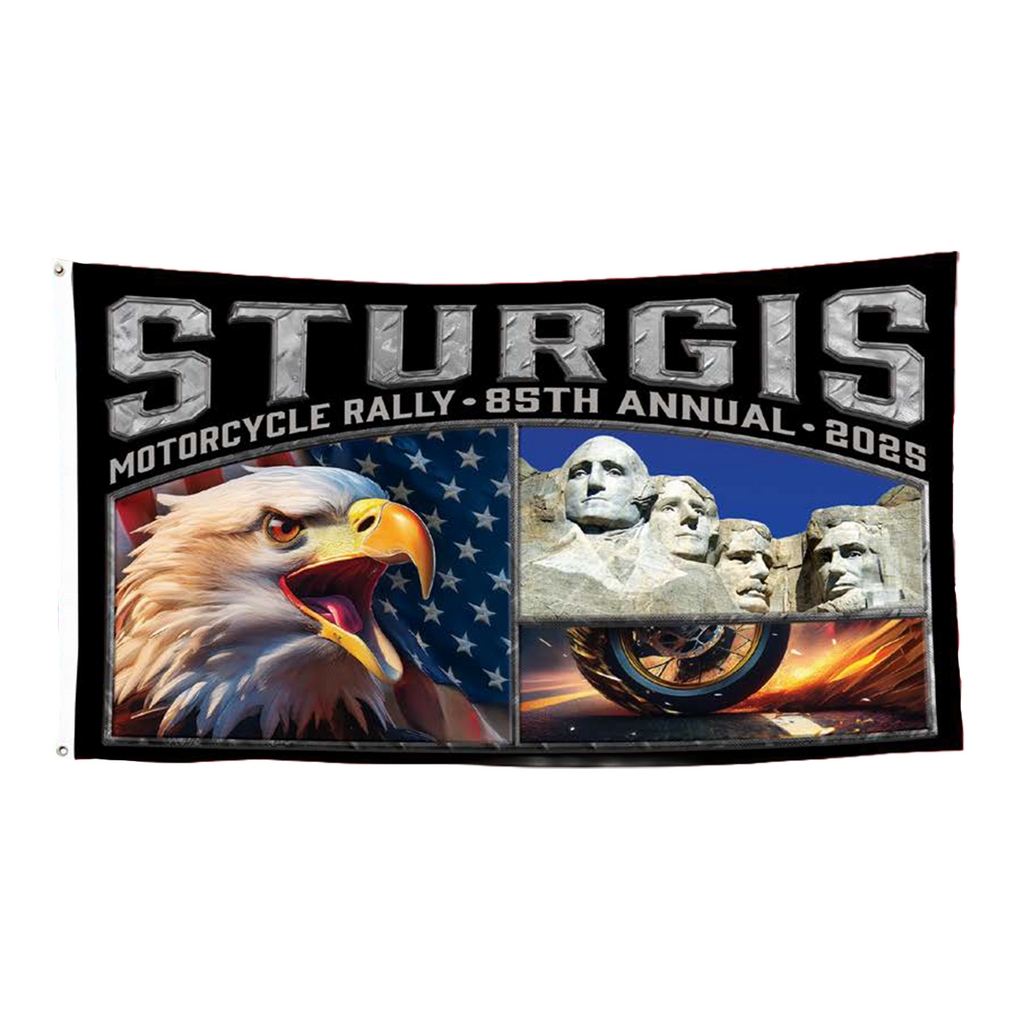 Flag 2025 Sturgis Rally 85th Annual Rushmore Eagle