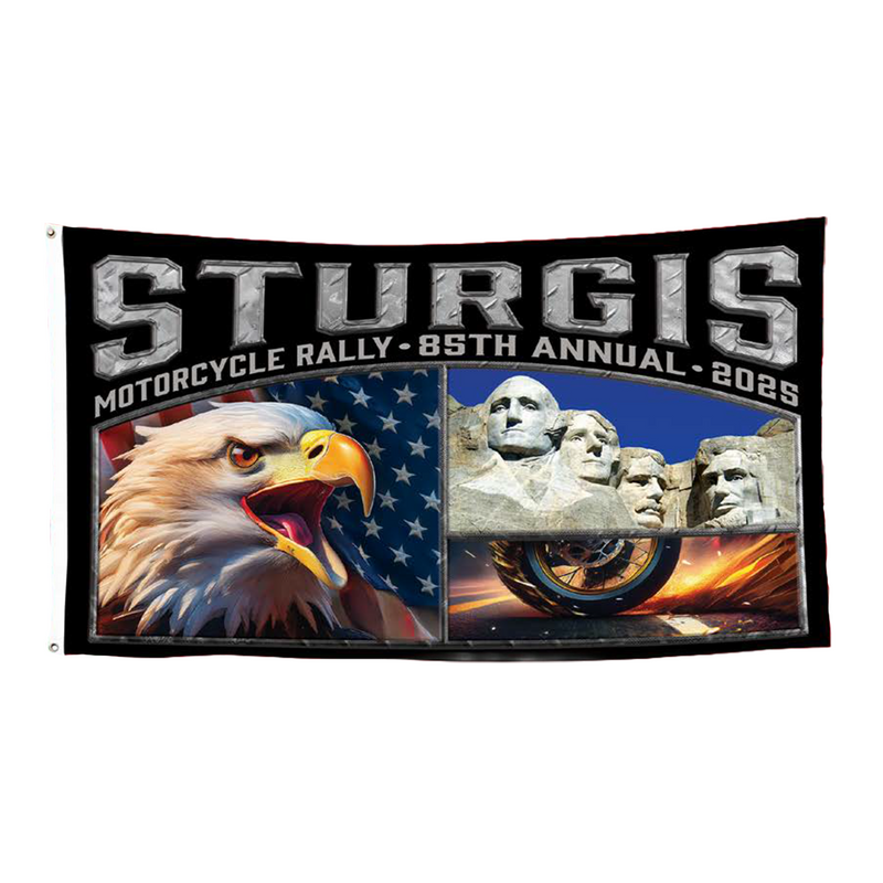 Flag 2025 Sturgis Rally 85th Annual Rushmore Eagle