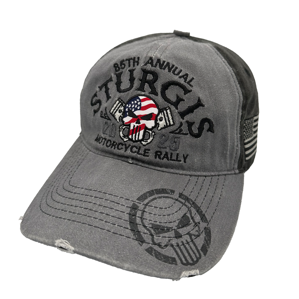 Hat 2025 Sturgis Motorcycle Rally Punisher Retro Zero