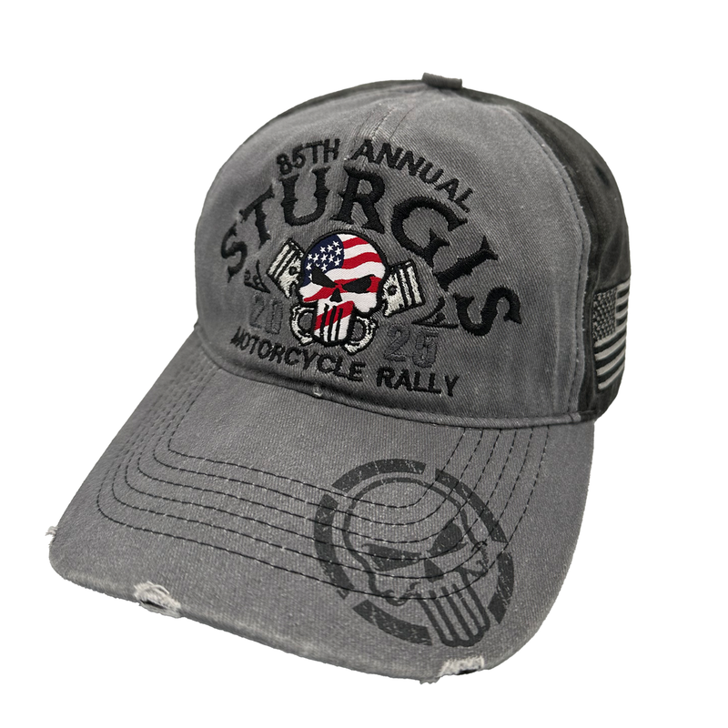 Hat 2025 Sturgis Motorcycle Rally Punisher Retro Zero
