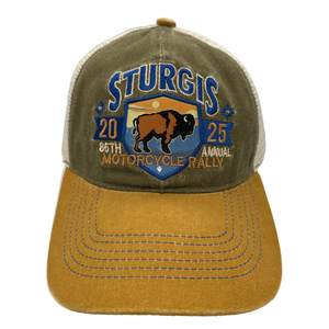 Hat 2025 Sturgis Motorcycle Rally 85th Anniversary Buffalo Trucker