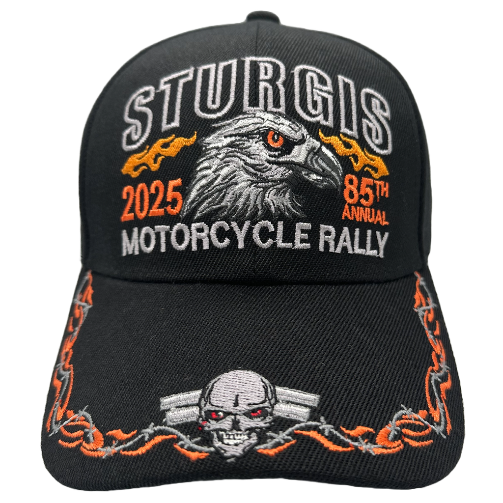 Hat 2025 Sturgis Motorcycle Rally Barbwire Eagle