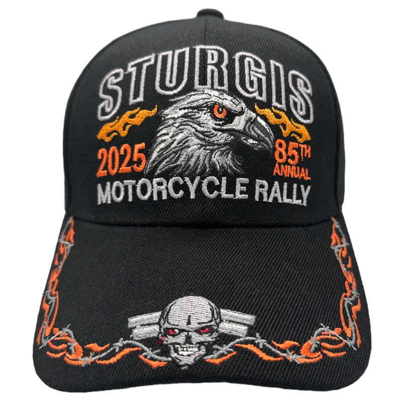 Hat 2025 Sturgis Motorcycle Rally Barbwire Eagle