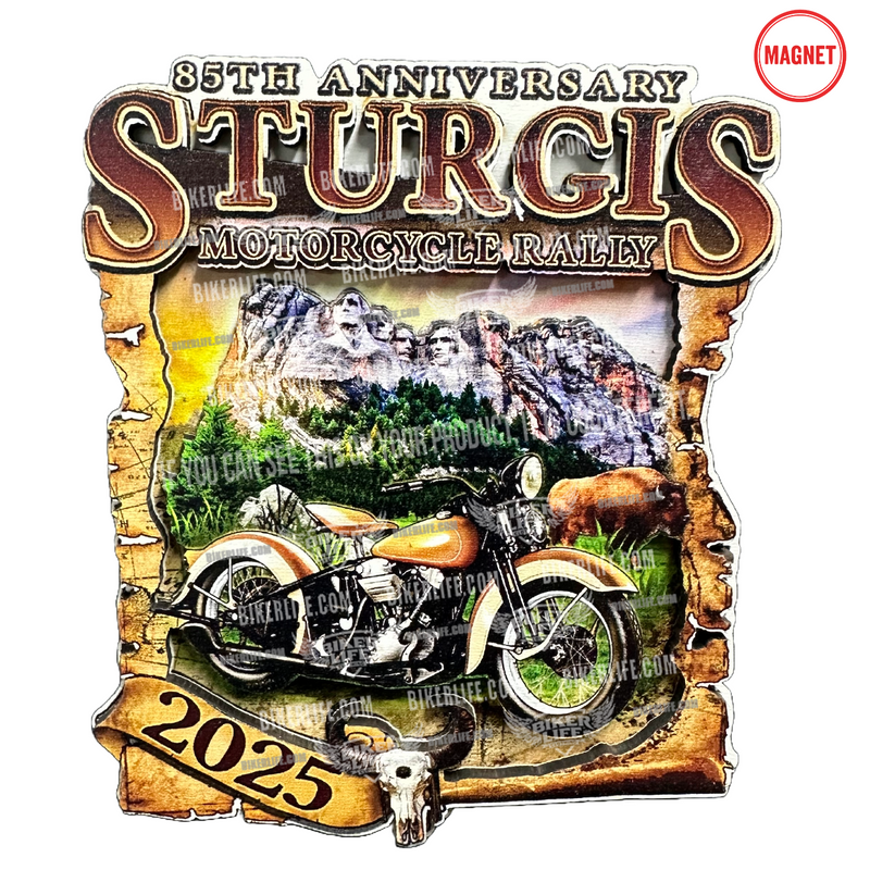 3D Wooden Magnet 2025 Sturgis Motorcycle Rally Rushmore Map