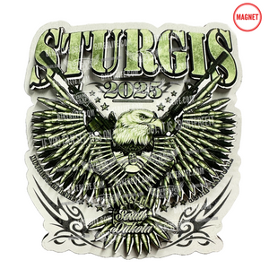 3D Wooden Magnet 2025 Sturgis Motorcycle Rally Bullet Eagle
