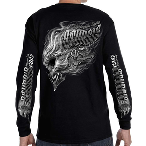 2025 Sturgis Motorcycle Rally Smokin' Skull Long Sleeve