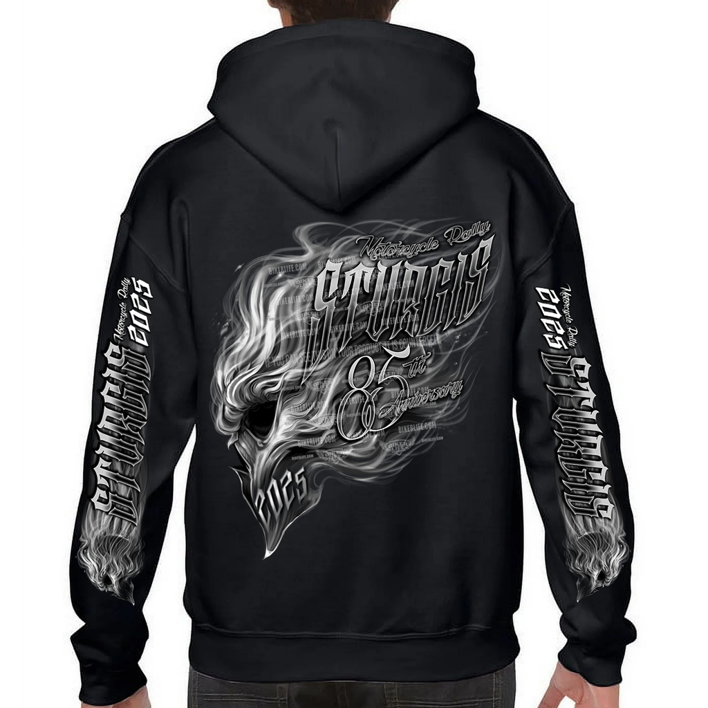 2025 Sturgis Motorcycle Rally Smokin' Skull Pullover Hoodie