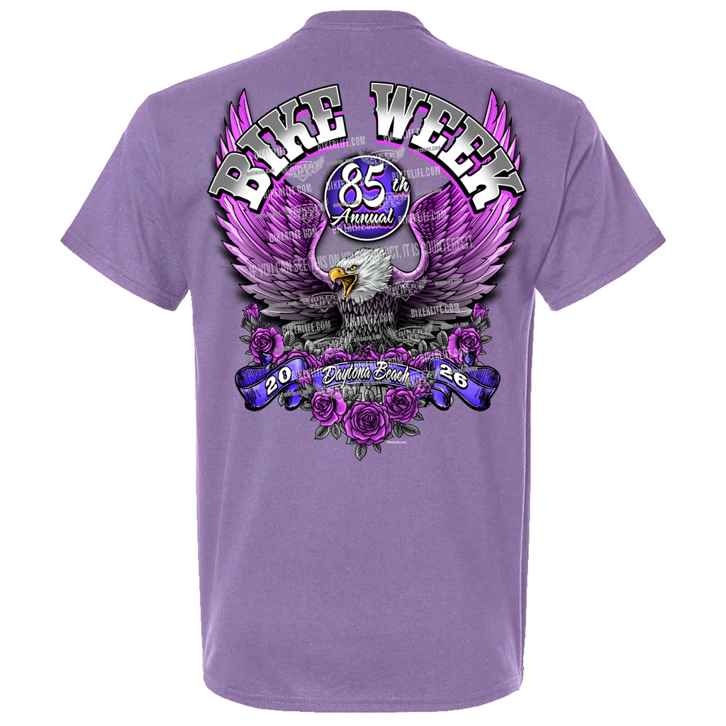 Ladies T-Shirt 2026 Bike Week Daytona Beach Pink Eagle