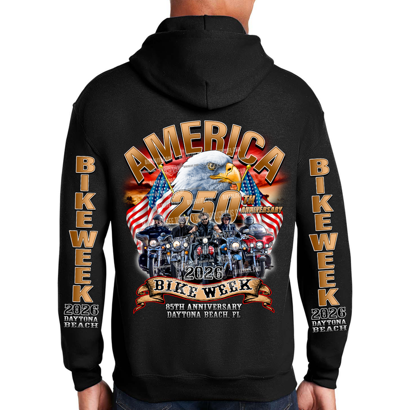 Pullover Hoodie 2026 Bike Week Daytona Beach America Strong