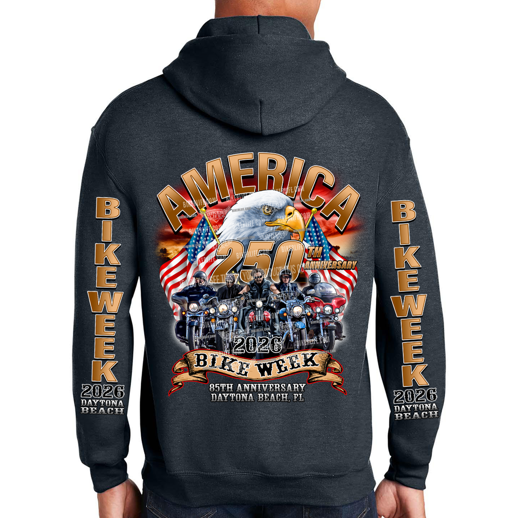 Pullover Hoodie 2026 Bike Week Daytona Beach America Strong