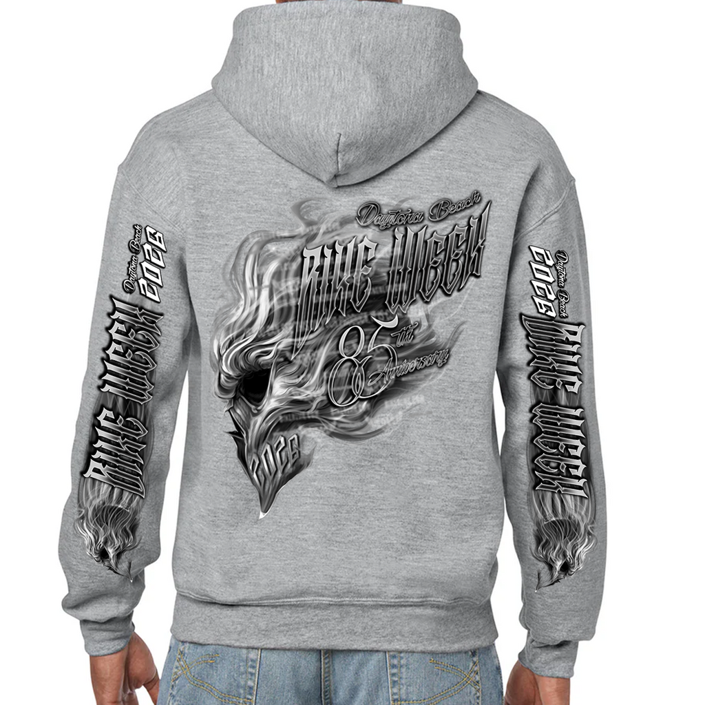 Pullover Hoodie 2026 Bike Week Daytona Beach Smokin' Skull