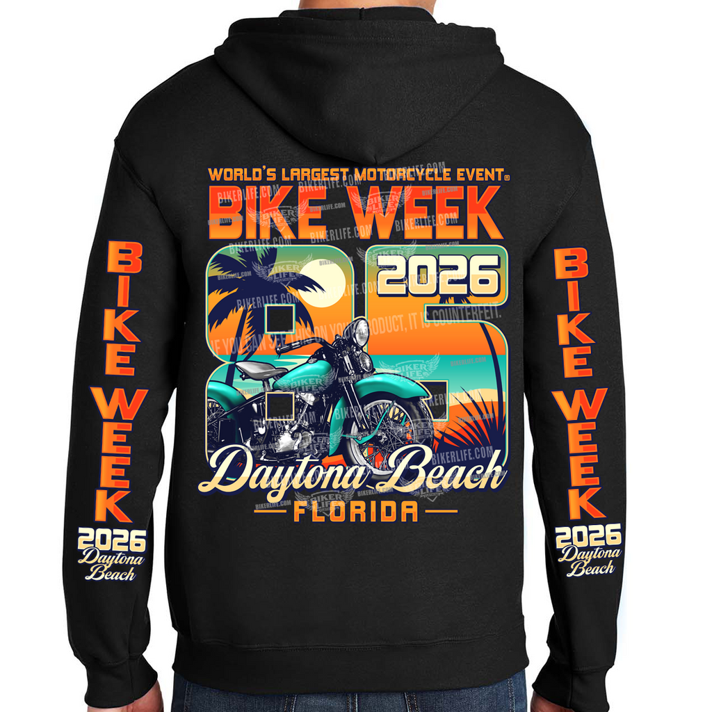 Zip-Up Hoodie 2026 Bike Week Daytona Beach Official Logo