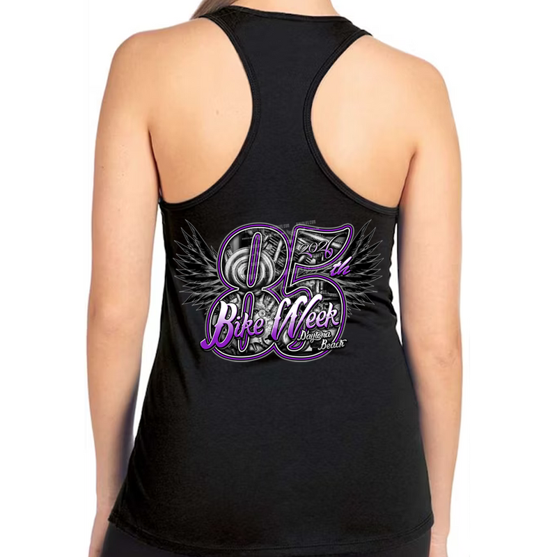 Racerback Tank Top Ladies Jr. Cut 2026 Bike Week Daytona Beach 85th Wings