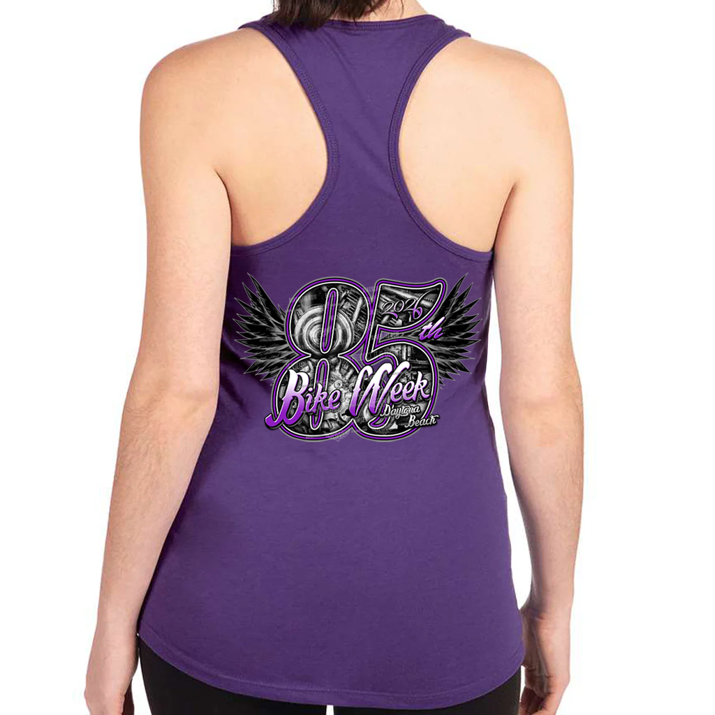 Racerback Tank Top Ladies Jr. Cut 2026 Bike Week Daytona Beach 85th Wings