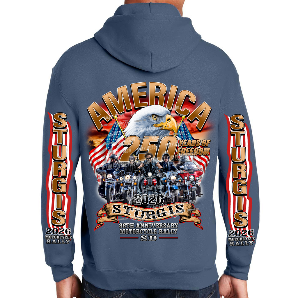 Pullover Hoodie 2026 Sturgis Motorcycle Rally America Strong