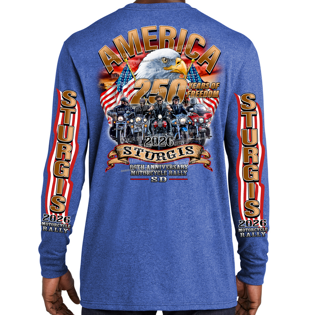 Long Sleeve 2026 Sturgis Motorcycle Rally America Strong