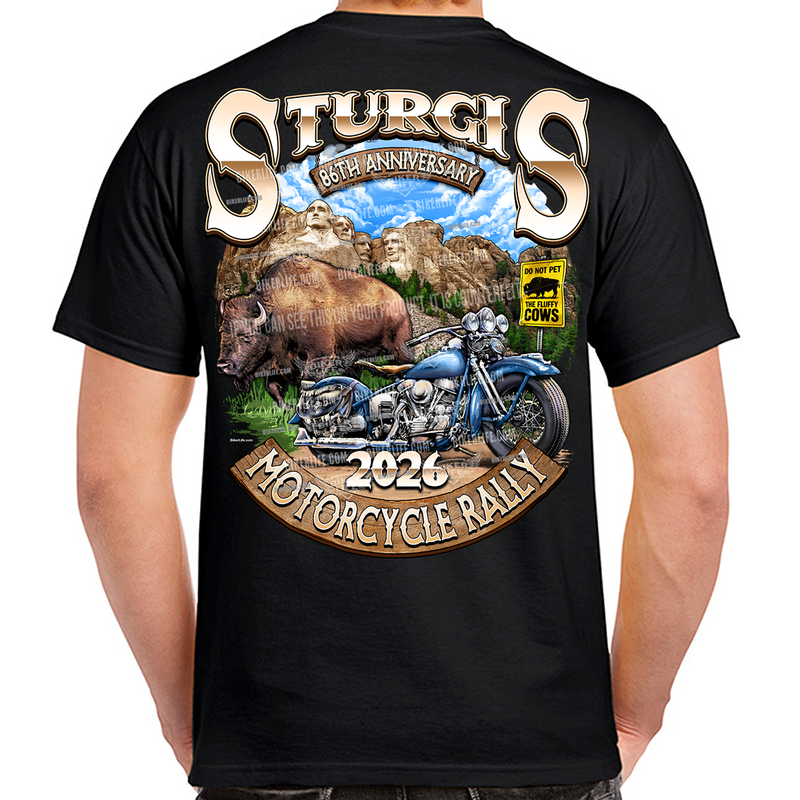 T-Shirt 2026 Sturgis Motorcycle Rally Rushmore Bison Limited Edition