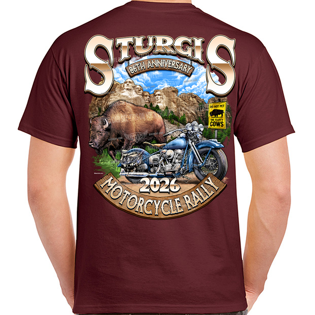 T-Shirt 2026 Sturgis Motorcycle Rally Rushmore Bison Limited Edition
