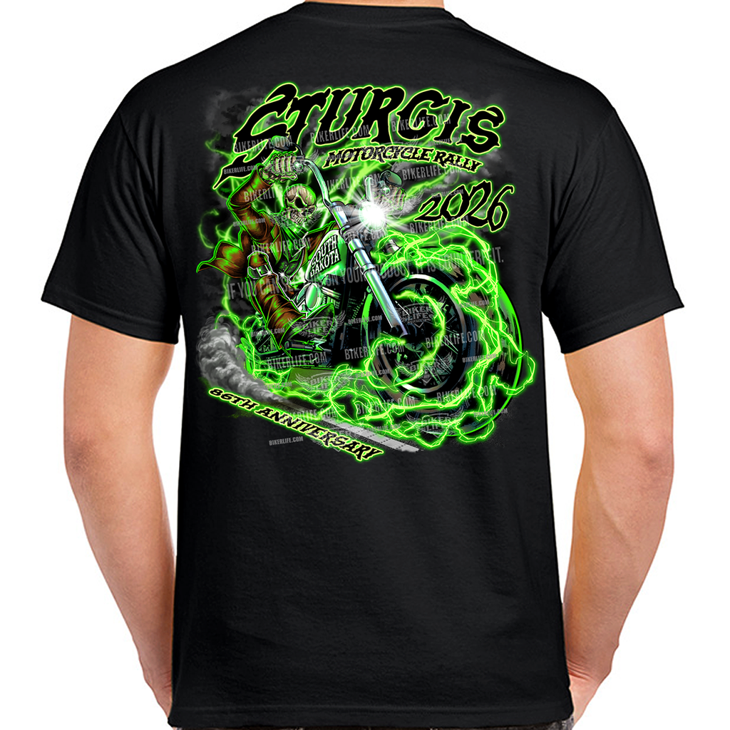 T-Shirt 2026 Sturgis Motorcycle Rally Electric Cowboy Limited Edition