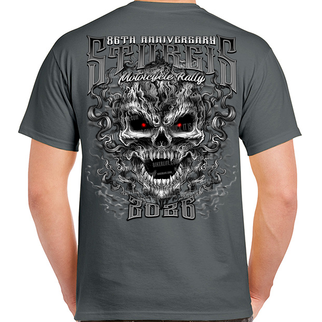 T-Shirt 2026 Sturgis Motorcycle Rally Wicked Skull
