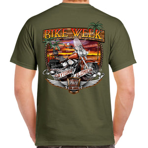 2024 Bike Week Daytona Beach Sunset Bike Shield T-Shirt