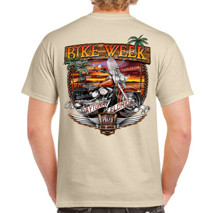 2024 Bike Week Daytona Beach Sunset Bike Shield T-Shirt