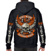 2024 Bike Week Daytona Beach Orange Skull Wings Pullover Hoodie