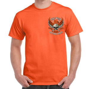 2024 Bike Week Daytona Beach Orange Skull Wings T-Shirt