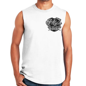 2024 Bike Week Daytona Beach Medieval Skull Shield Muscle Shirt