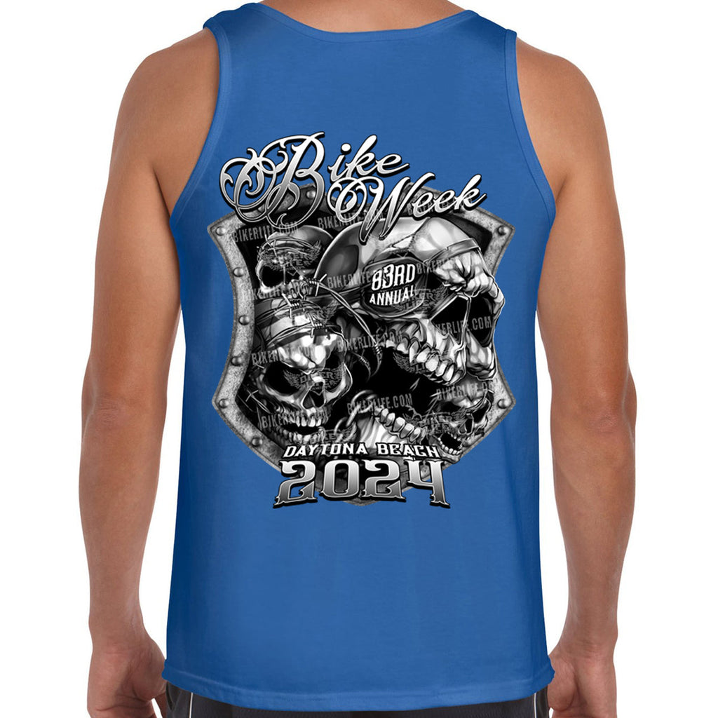 2024 Bike Week Daytona Beach Medieval Skull Shield Tank Top