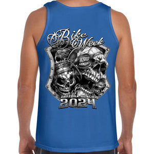 2024 Bike Week Daytona Beach Medieval Skull Shield Tank Top