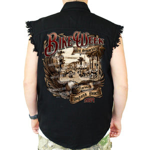 2024 Bike Week Daytona Beach Legendary Main Street Cut-Off Denim