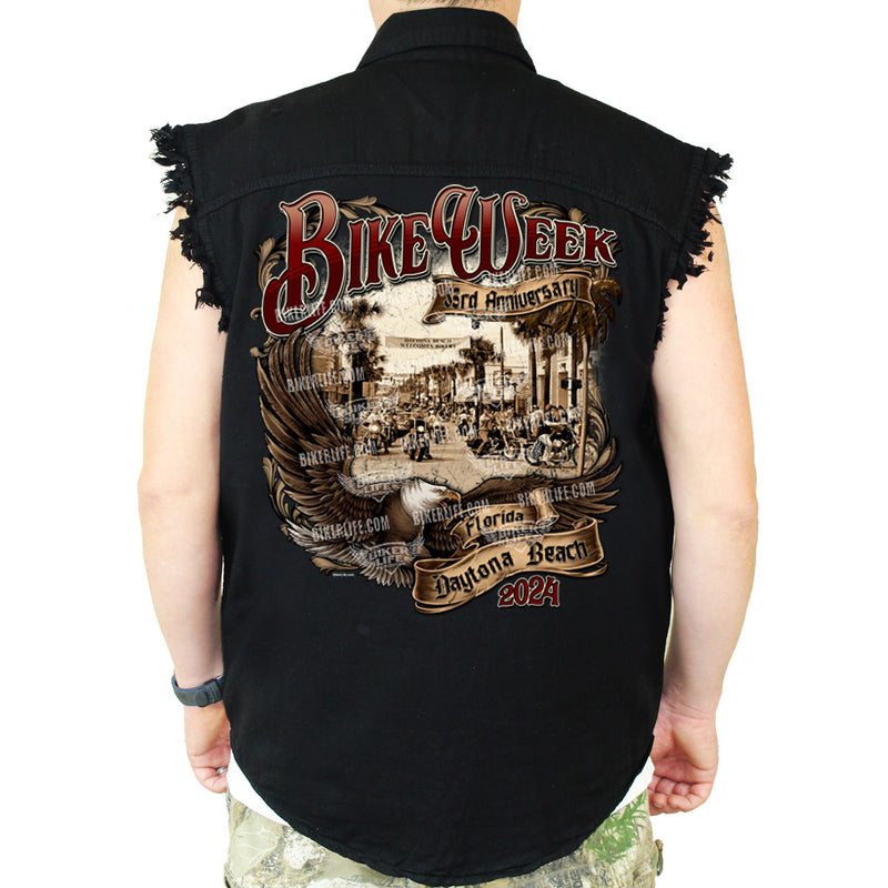 2024 Bike Week Daytona Beach Legendary Main Street Cut-Off Denim