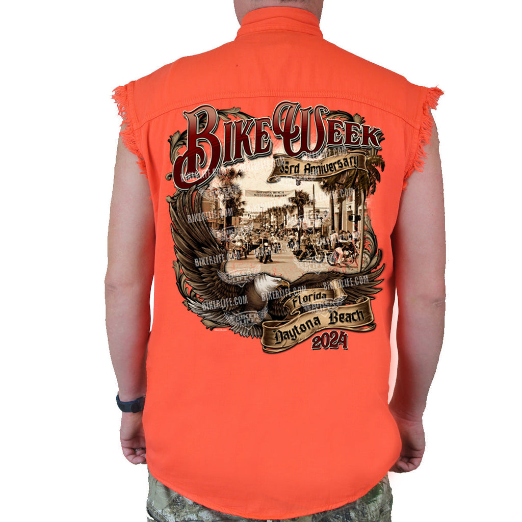 2024 Bike Week Daytona Beach Legendary Main Street Cut-Off Denim
