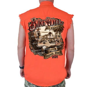 2024 Bike Week Daytona Beach Legendary Main Street Cut-Off Denim