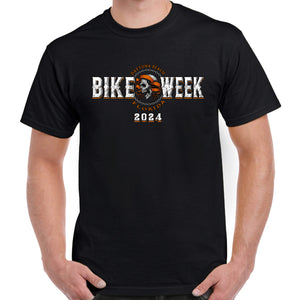 2024 Bike Week Daytona Beach Ribboned Skull T-Shirt