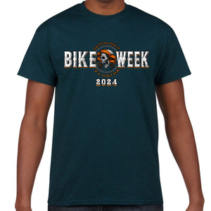 2024 Bike Week Daytona Beach Ribboned Skull T-Shirt