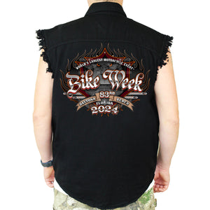 2024 Bike Week Daytona Beach Official Logo Cut-Off Denim