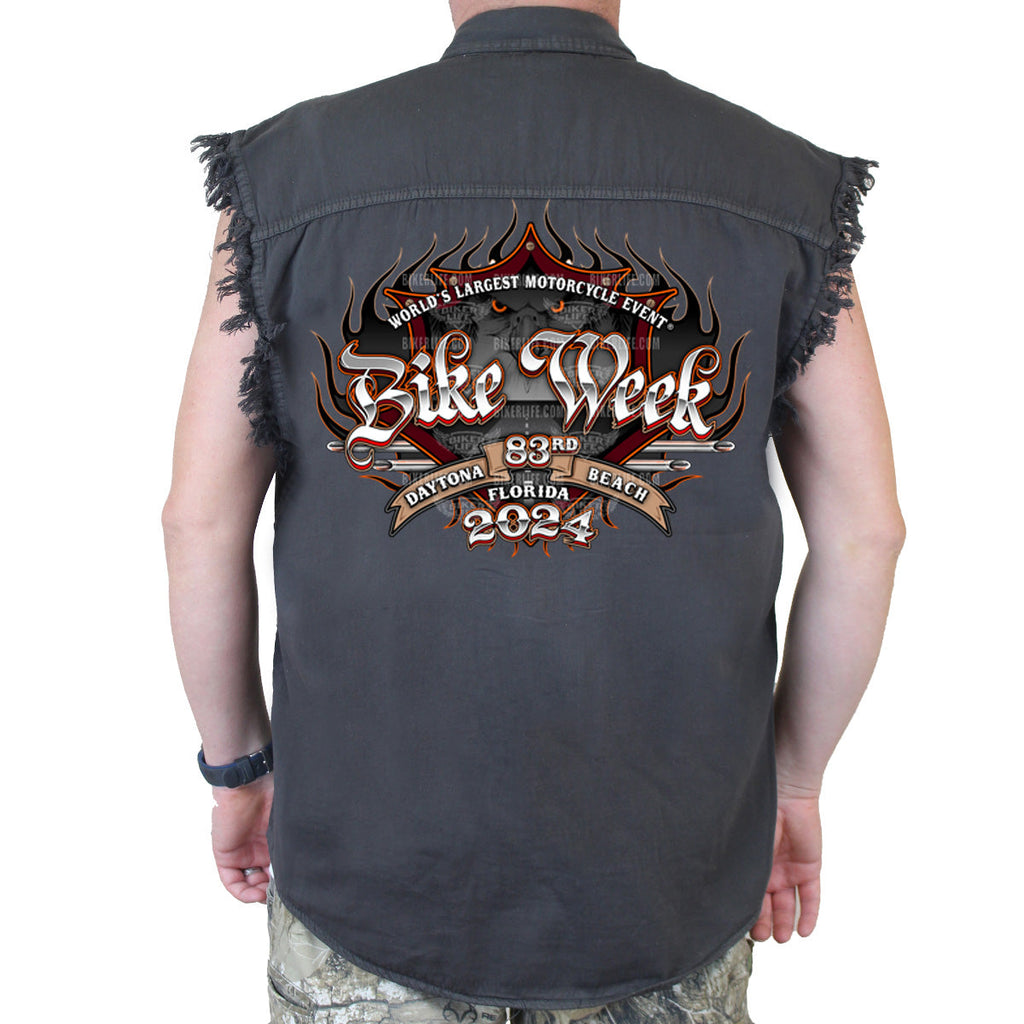 2024 Bike Week Daytona Beach Official Logo Cut-Off Denim