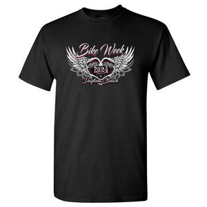 Ladies 2024 Bike Week Daytona Beach Love Wings T-Shirt